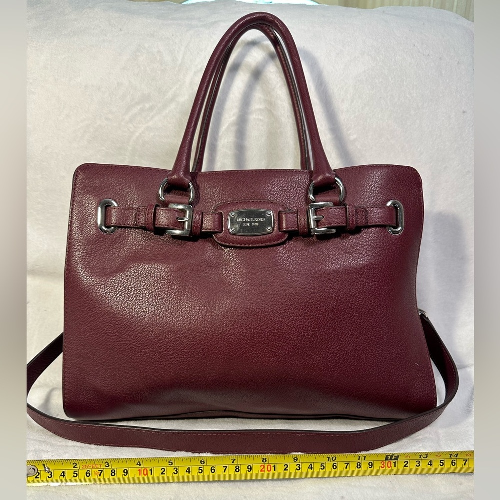 Michael Kors maroon tote with shoulder strap